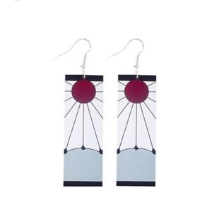 Demon slayer Anime Inspired Tanjiro Kamado Hanafuda Cosplay Earrings